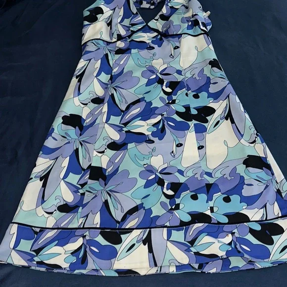 Robin Jordan Blue and White Floral Midi Dress - Picture 3 of 3